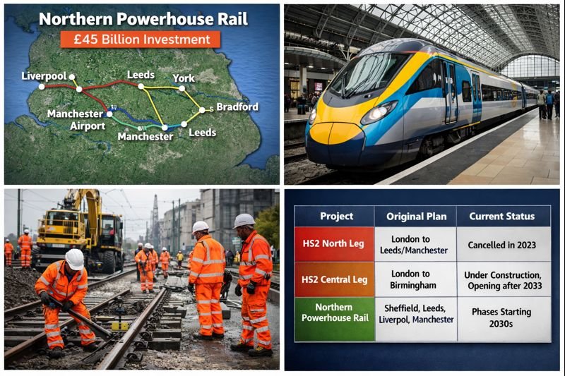 UK commits £45B to Northern Powerhouse Rail.