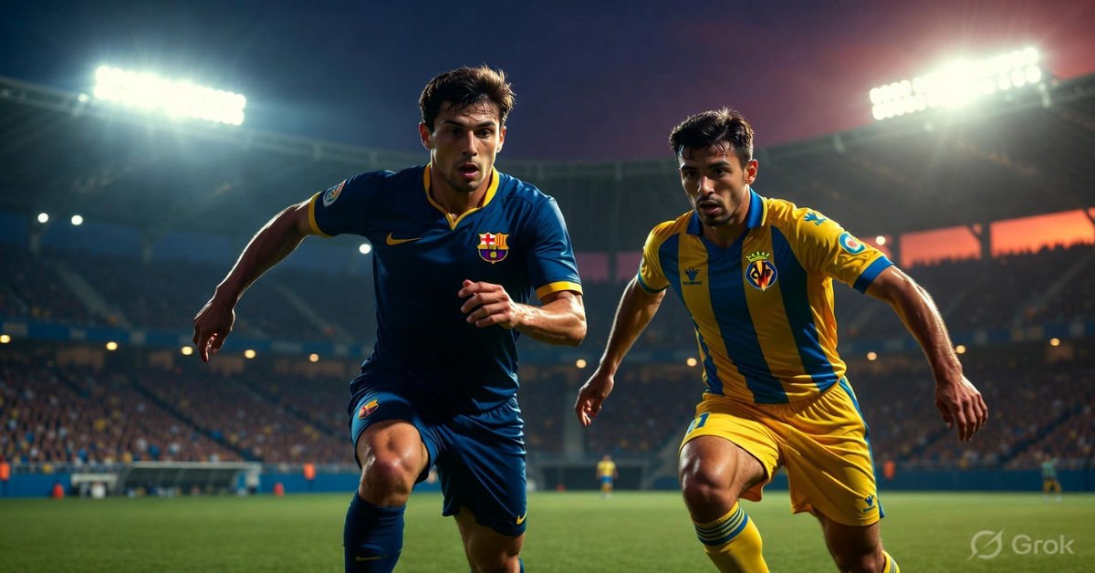 Barcelona vs Villarreal La Liga clash at Camp Nou.